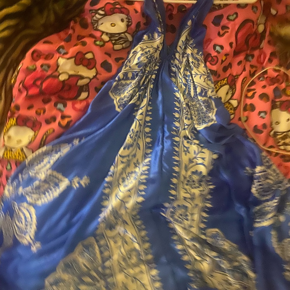 Blue and White Patterned Dress